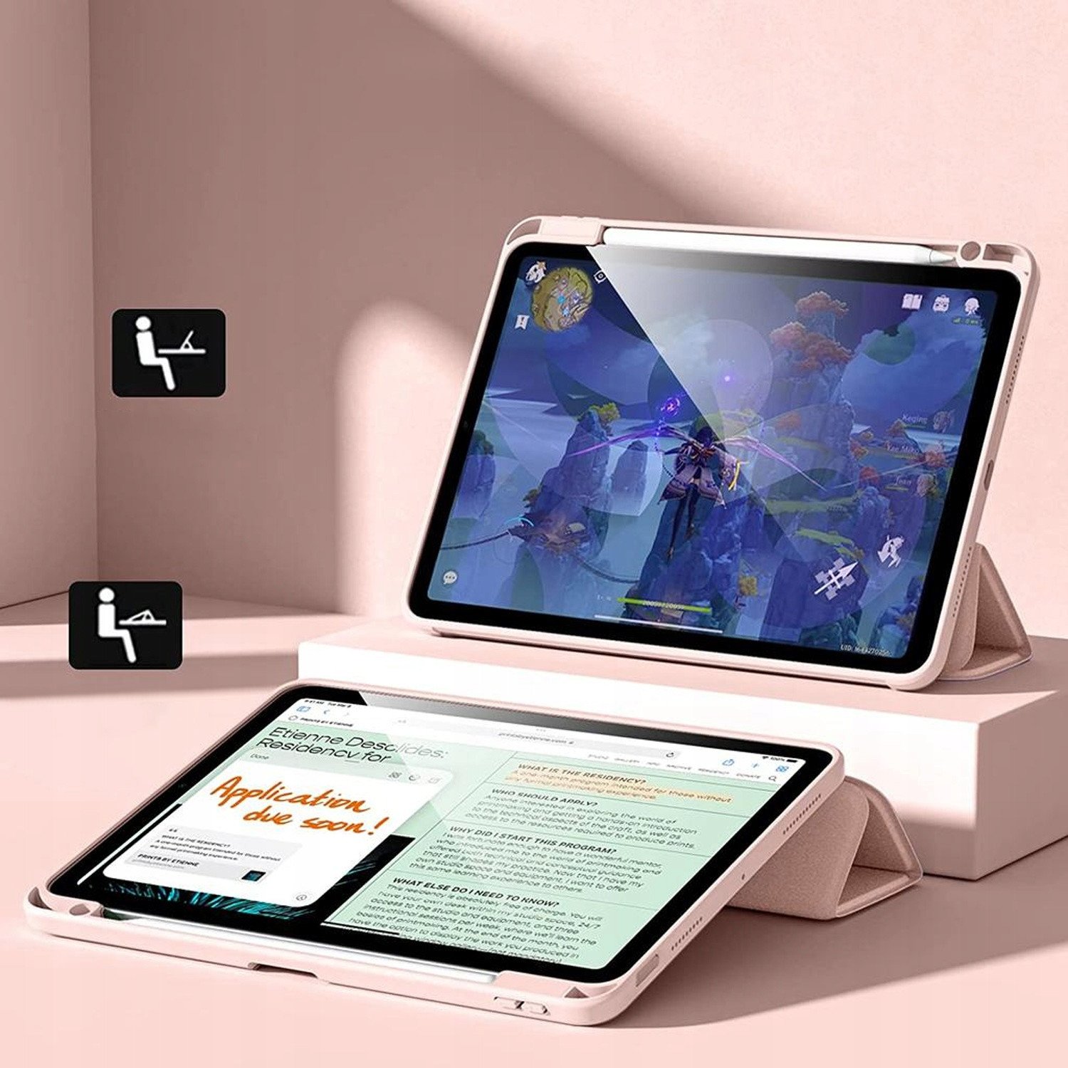 Тврд кристален калуп за iPad Air 13 Gen 6 2024, заштитен, розов