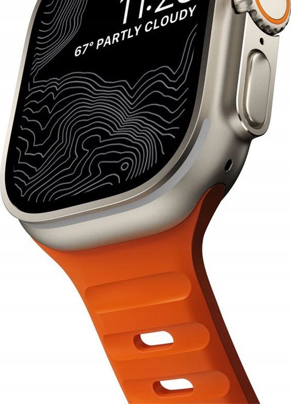 Rrip sportiv për Apple Watch, 46mm 49mm, silikon, portokalli