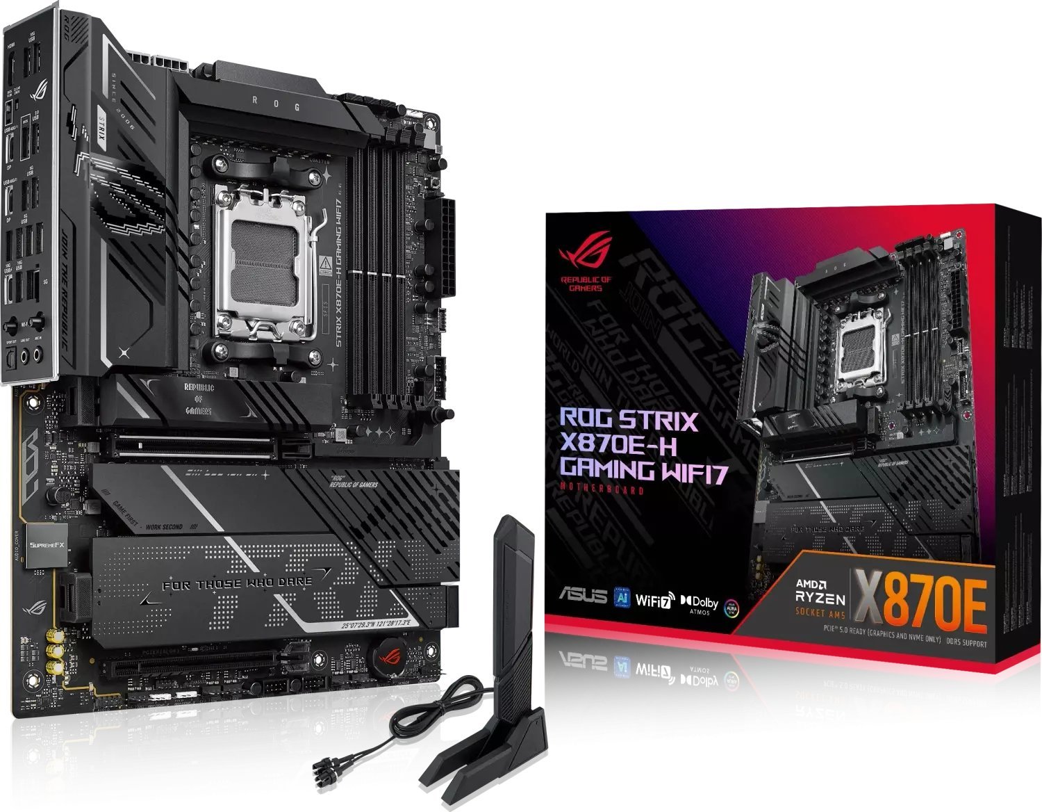Pllakë amë ASUS ROG STRIX X870E-H GAMING WIFI7, AMD X870E, Socket AM5, ATX