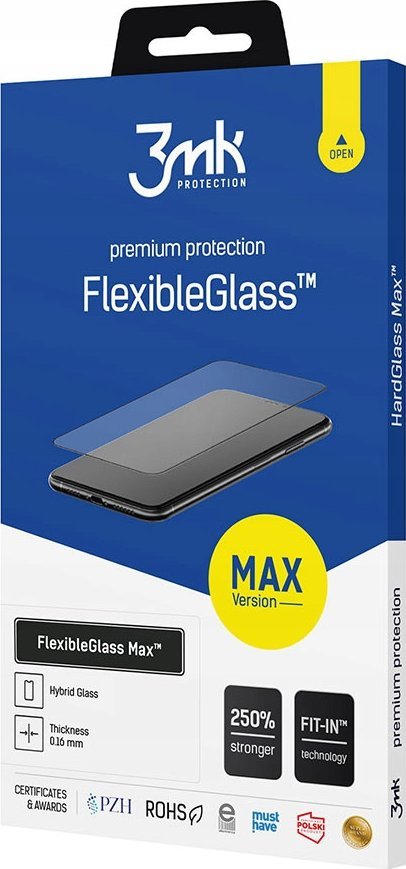 Xham mbrojtës 3MK FlexibleGlass Max për Xiaomi Redmi Note 12S, hibrid, 0.2mm, transparent