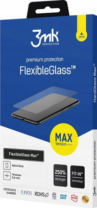 Xham mbrojtës 3MK FlexibleGlass Max për Xiaomi Redmi Note 12S, hibrid, 0.2mm, transparent