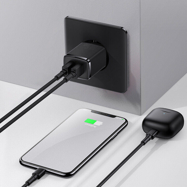 Karikues Baseus, 2xUSB-A, 10.5W, i zi