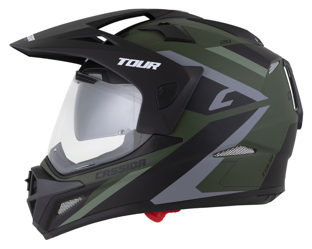 Helmetë moto CASSIDA Tour 2.0 X-tra, ECE 22.06, Pinlock ready, jeshile mat gri e zezë