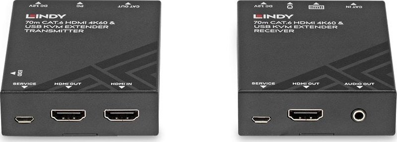 KVM extender Lindy 70m Cat.6, HDMI 4K60, USB dhe audio