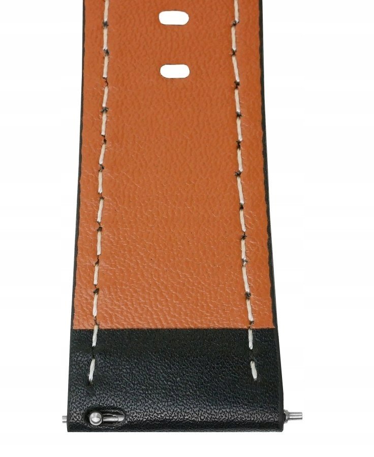 Rrip lëkure për orë, universal, lëkurë natyrale, kopëse metalike argjendi