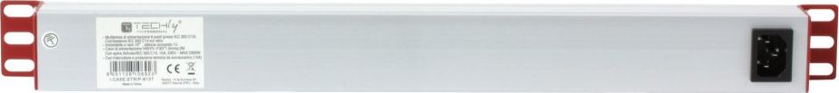 Приклучок PDU за рафт Techly I-CASE STRIP-813T, 19" 1U, 8x C13, црно сребро