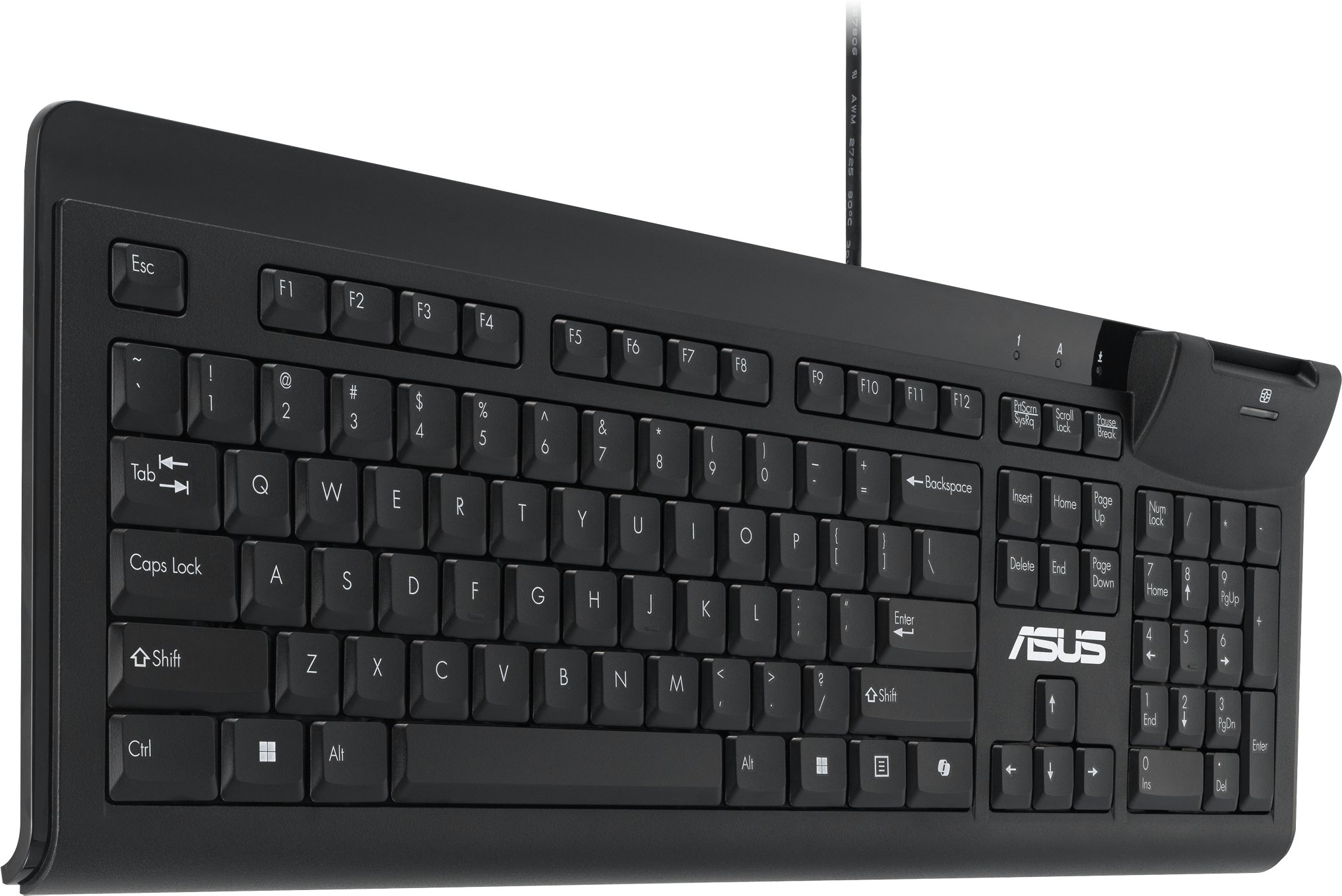 Tastierë Asus KU100 Smart Card, me kabllo, layout US, e zezë