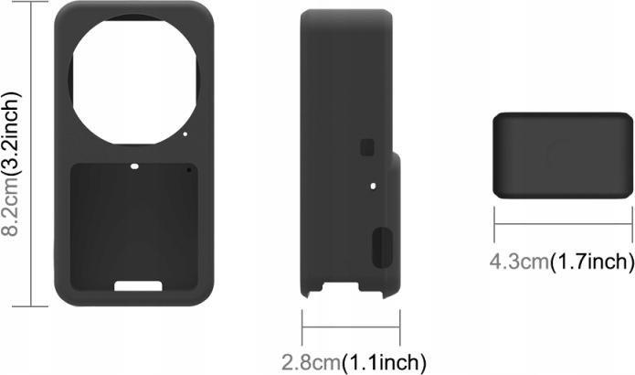 Куќиште од силикон Puluz PU573B за DJI Action 2 Power Combo, заштитно, црно