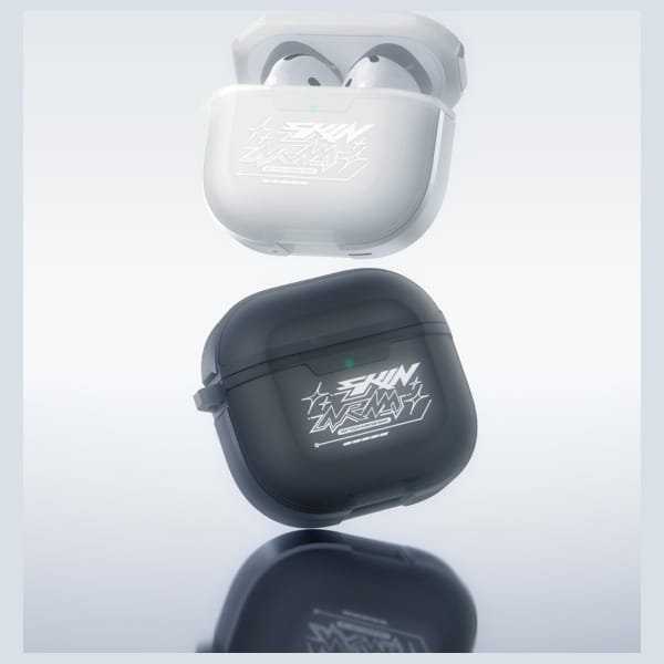 Заштитен капак за слушалки Apple AirPods 4 Skinarma Kinzoku Frost, со карабинер, проѕирен