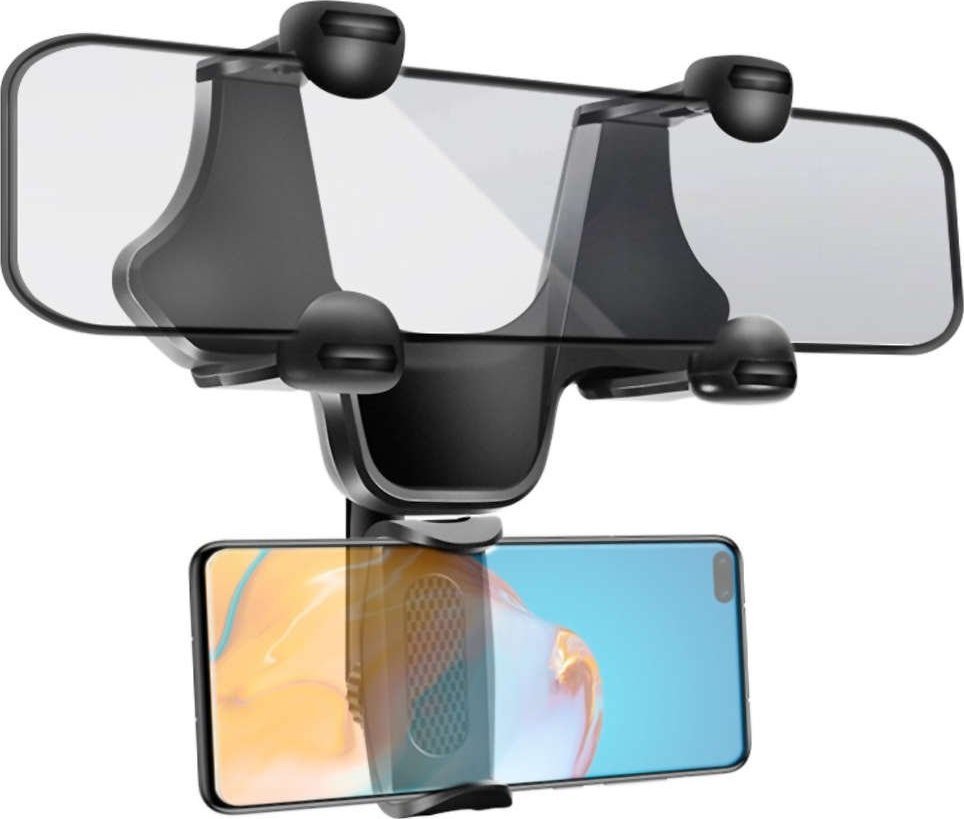 Mbajtëse telefoni për veturë Alogy, për pasqyrë të brendshme, universale, e zezë