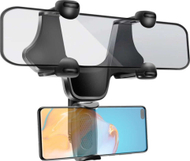 Mbajtëse telefoni për veturë Alogy, për pasqyrë të brendshme, universale, e zezë