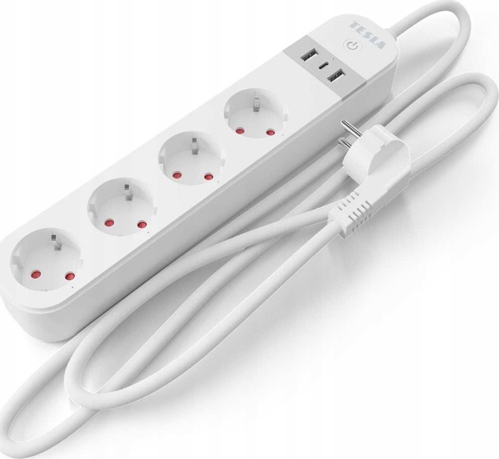 Shtepshe inteligjente Tesla Smart Power Strip PS300, 4 prize, kabllo 2 m, e bardhë
