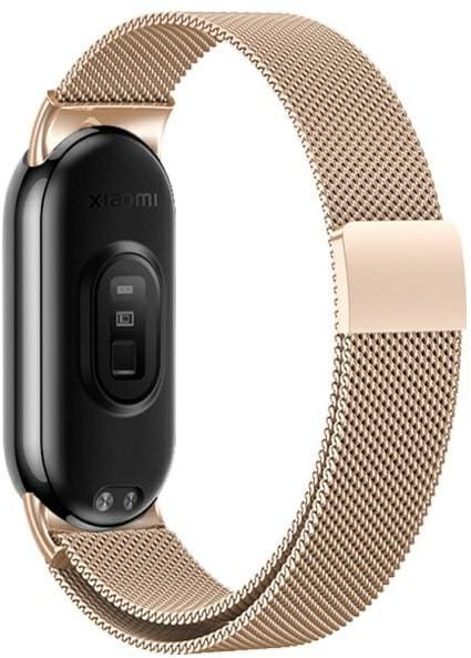 Rrip dore Beline për Xiaomi Mi Band 9/8, magnetik, çelik inox, rozë gold