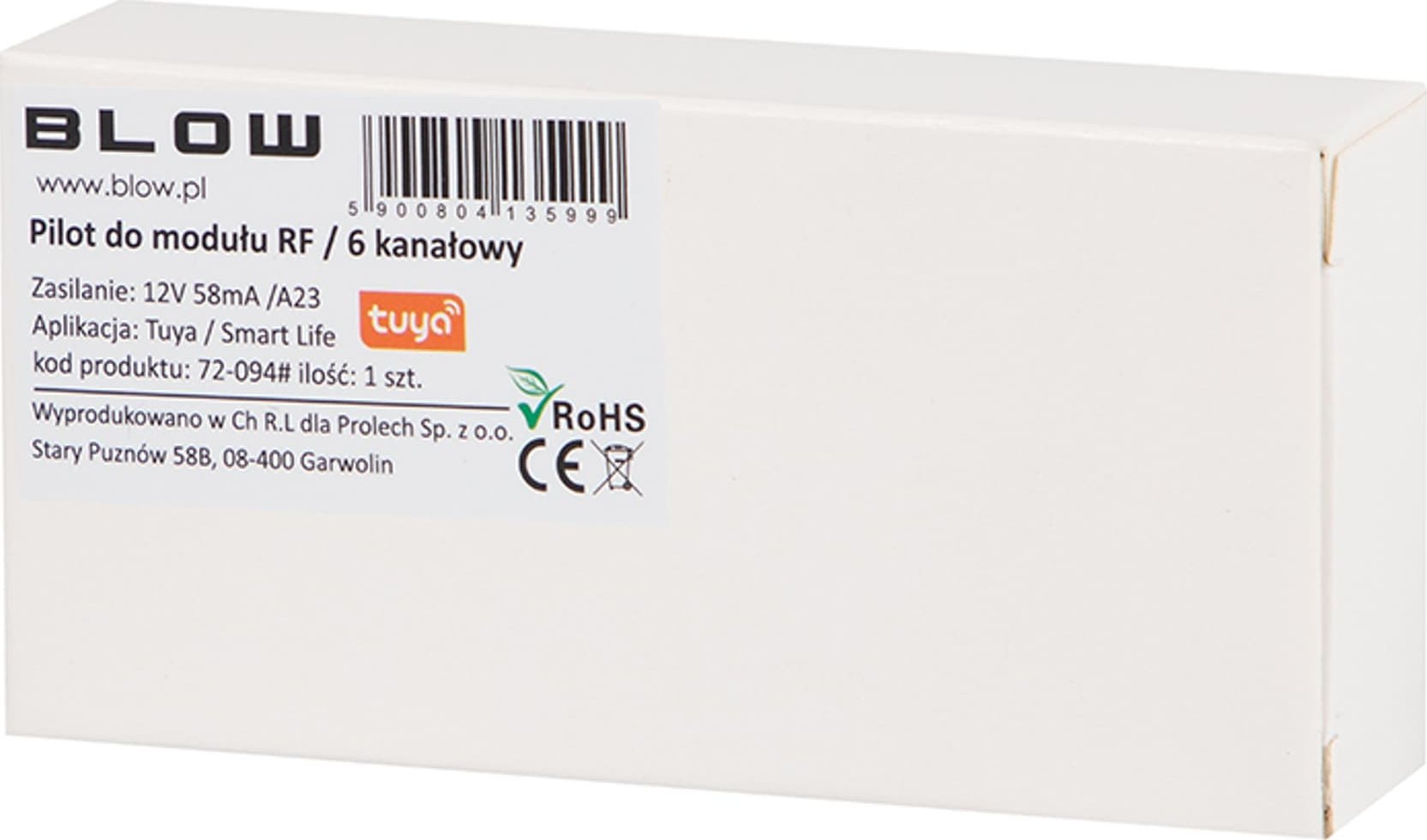 Далечински управувач RF Blow 72-094, модул 6 канали, безжичен