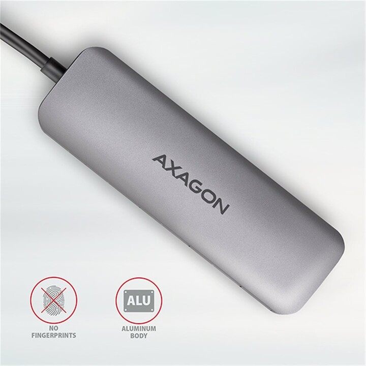 Hub multifunksional AXAGON, USB 3.2 Gen1, 2x USB-A, HDMI, SD / microSD, PD 100W