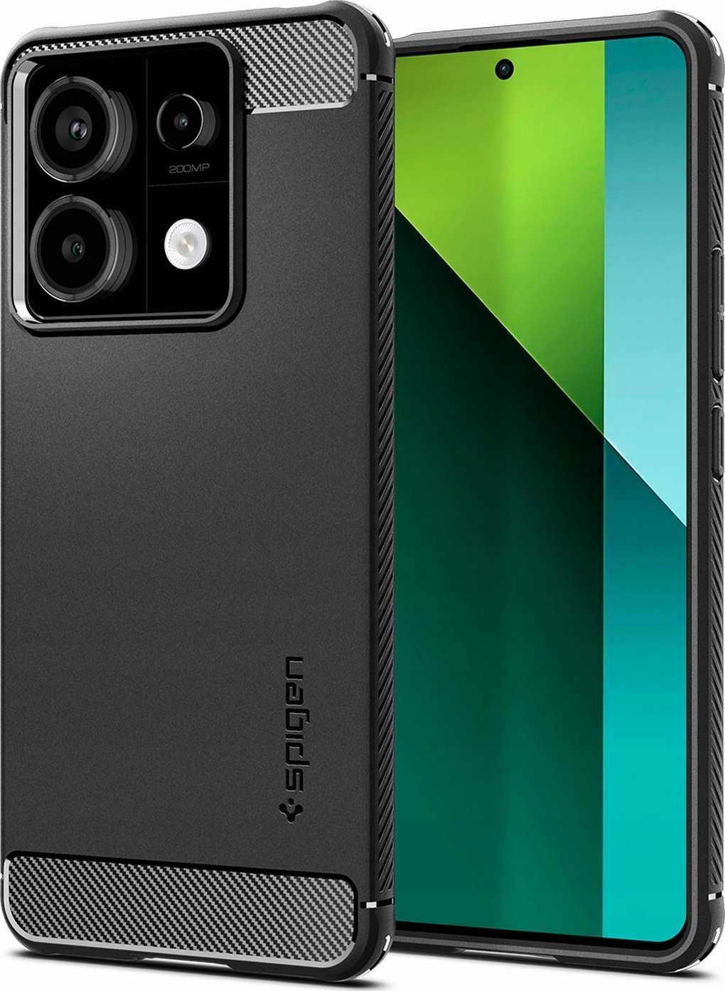 Mbulesë telefoni Spigen Rugged Armor për Redmi Note 13 Pro 5G Poco X6 5G, TPU fleksibël, matte, e zezë
