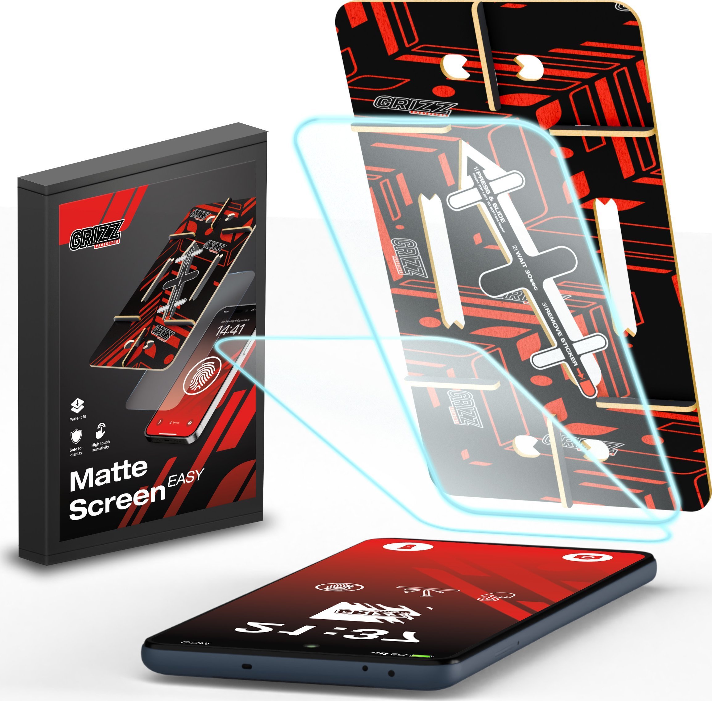 Mbrojtëse ekrani GrizzGlass MatteScreen Easy për Samsung Galaxy A55, mat, set 2 copë, transparente