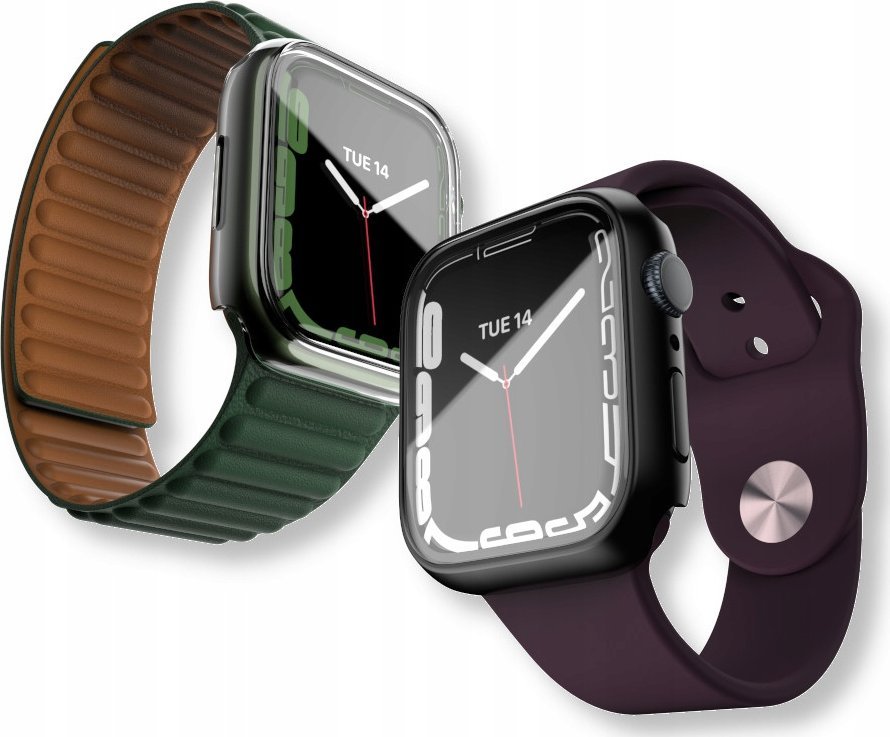 Këllëf mbrojtës NEXT ONE Protective Case Shield për Apple Watch 41mm, polikarbonat me xham të temperuar, transparent