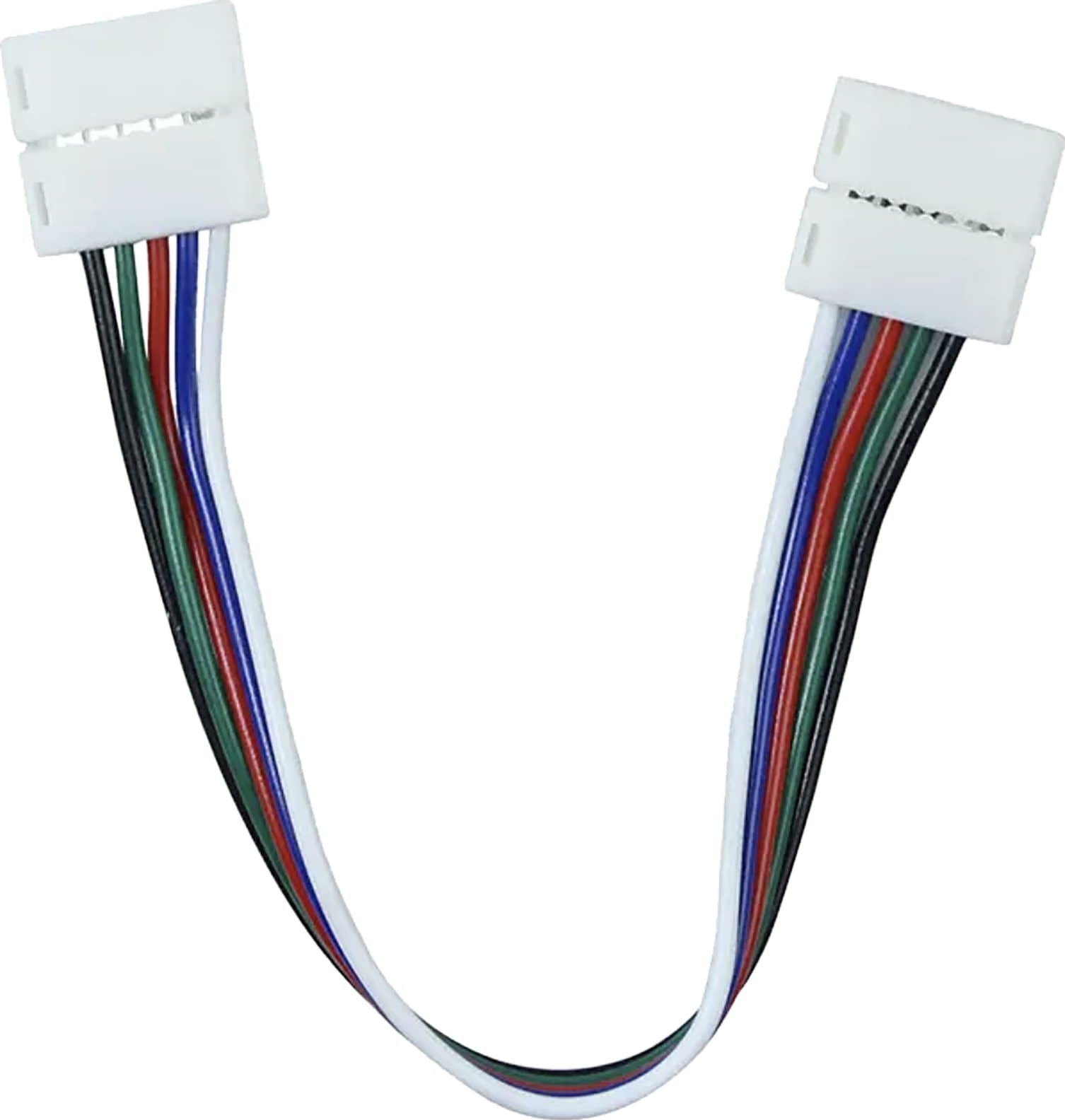 Konektor dyanësh LED RGBW, për shirita 12mm, me kabllo, i bardhë