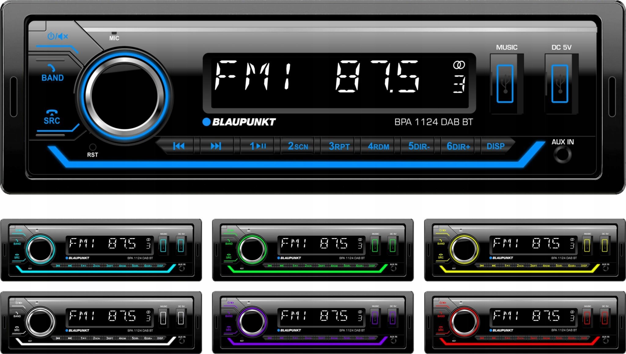 Radio veture Blaupunkt BPA 1124 DAB BT, Bluetooth, DAB+, e zezë