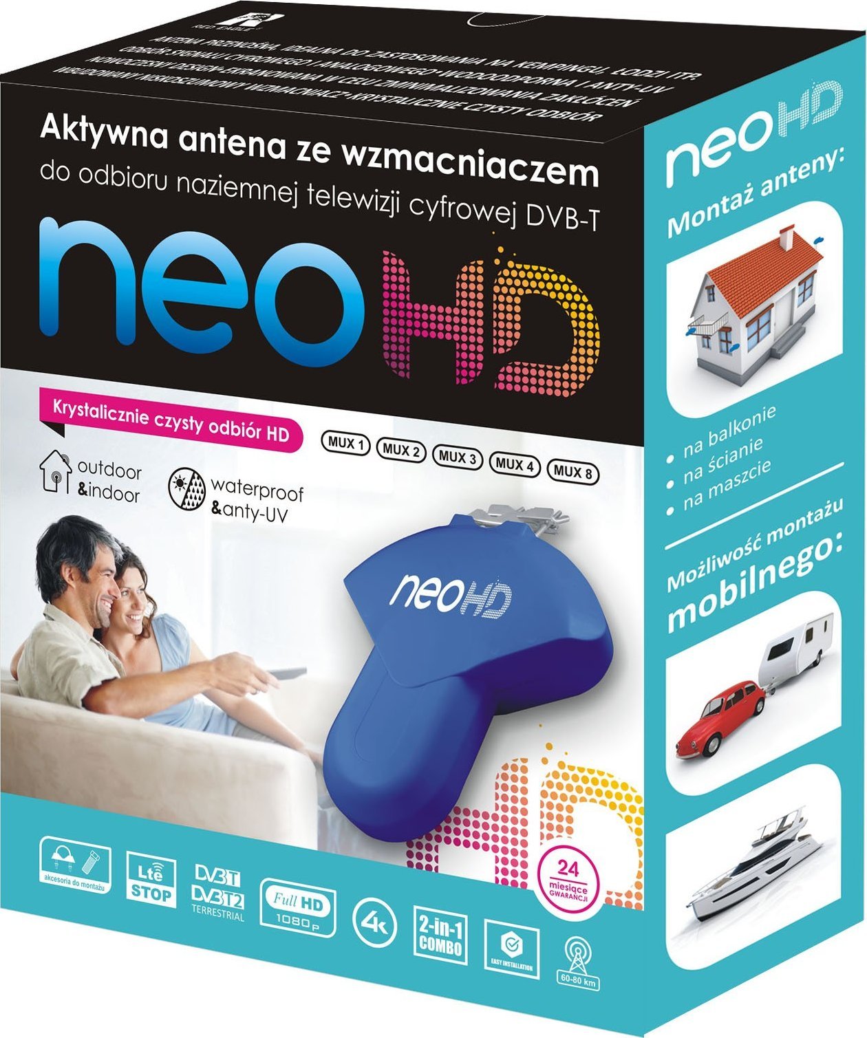 Antena TV Opticum Red Eagle NEO HD, DVB T2, me përforcim sinjali