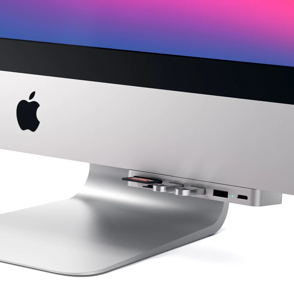 USB Hub Satechi USB-C Clamp Pro, i argjendtë