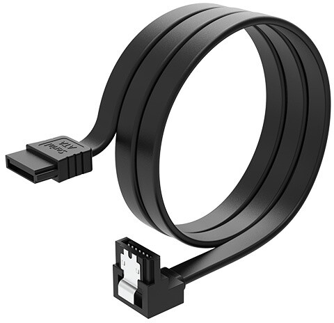 Kabllo Akasa Proslim, SATA3, me lidhës drejtkëndor, 100cm, e zezë