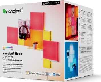Panel ndriçues mural inteligjent Nanoleaf Blocks Combo Set, 10 panele, RGB, i bardhë