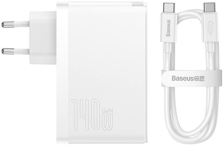Karikues Baseus GaN5 Pro, 2x USB-C, USB-A, 140W, i bardhë