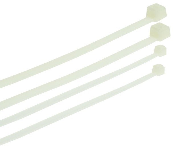 Lidhëse kabllosh Plast-Rol White, 4.8 x 200mm, set 100 copë, të bardha