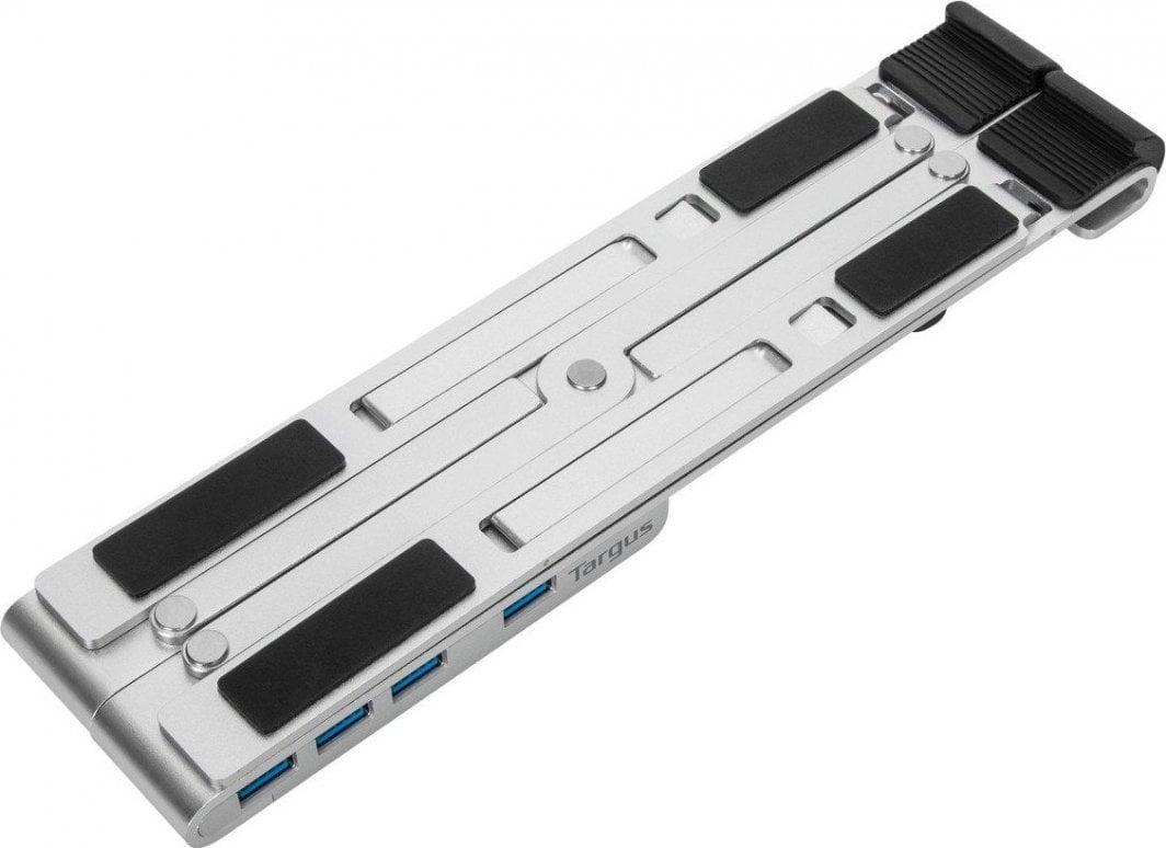 Држач за лаптоп Targus Portable Laptop Stand, со USB приклучник, алуминиум, сив