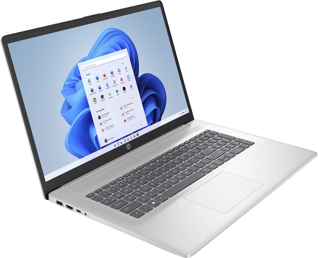 Laptop HP 17-cp2075nw Laptop, 17.3", AMD Ryzen 5 7520U, 16 GB RAM, 512 GB SSD, i argjendtë