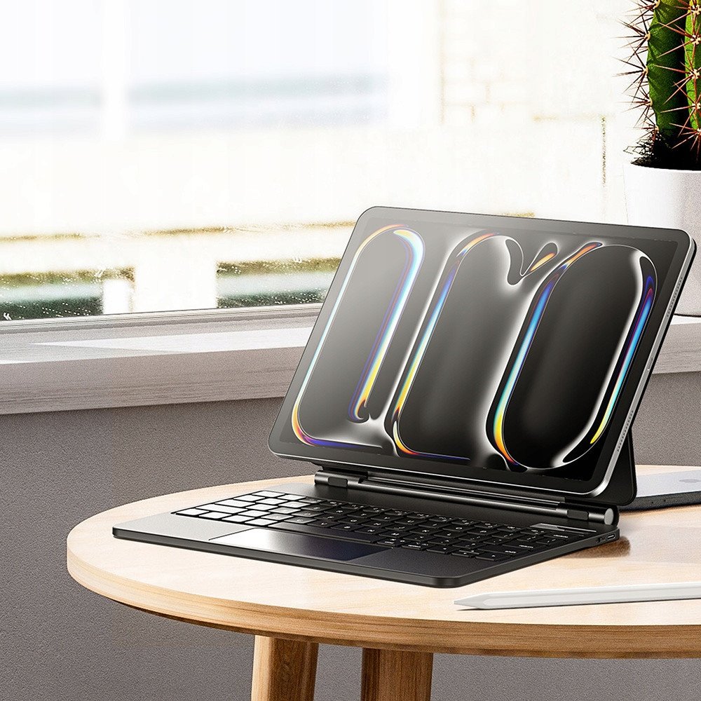 Mbulesë me tastierë Bluetooth Duxducis për iPad Pro 11" 5th Gen 2024, magnetike, e zezë