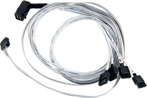 Kabllo SAS Microchip Technology 2280000-R, mini-SAS HD në 4x SATA, 0.8m, e bardhë