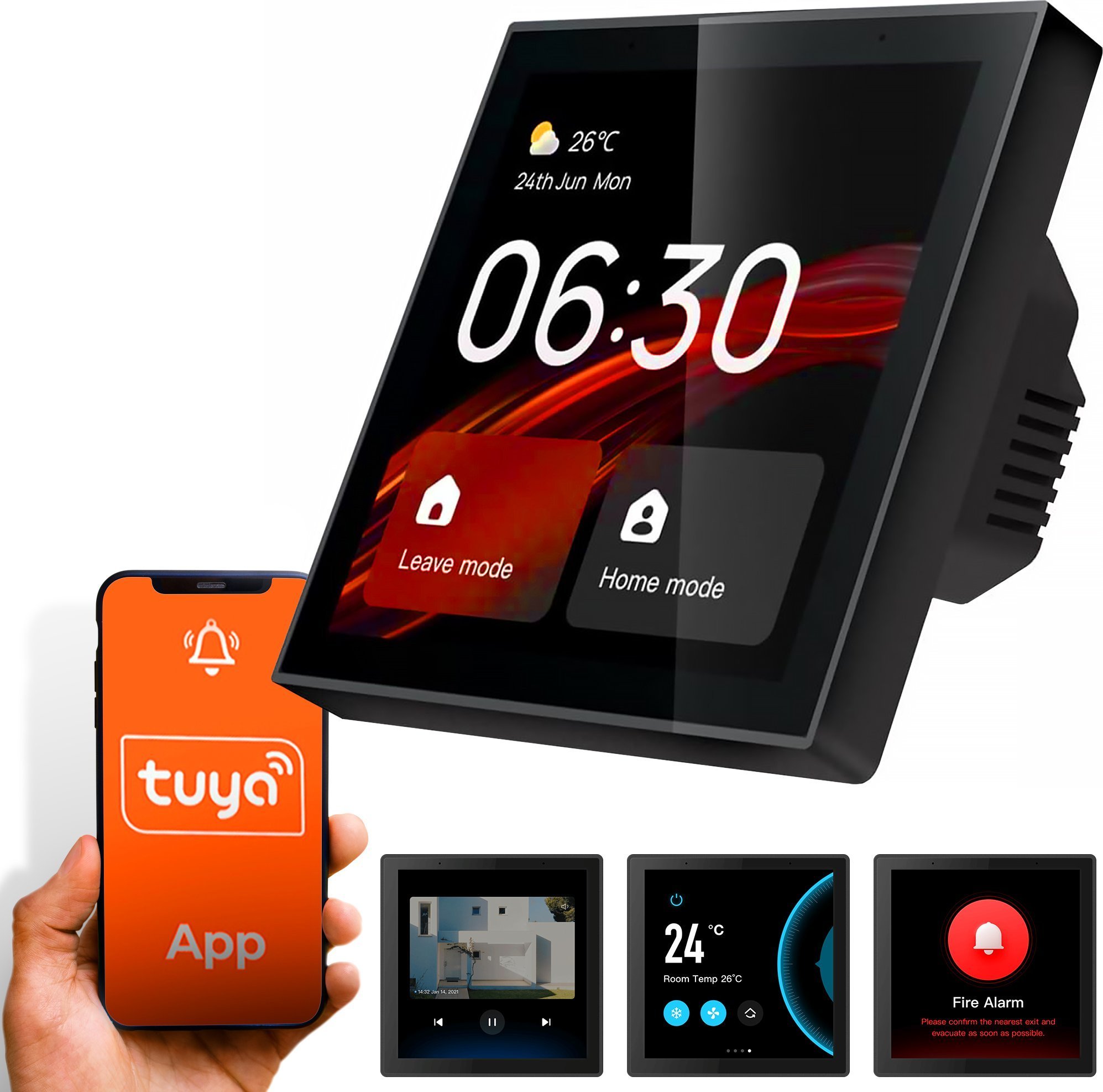 Panel i mençur kontrolli ExtraLink Smart Life EX.32664, ekran 4", Wi‑Fi Bluetooth Zigbee, i bardhë