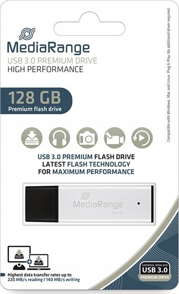 USB Flash Drive MediaRange MR1902, 128GB, USB 3.2 Gen 1, i zi