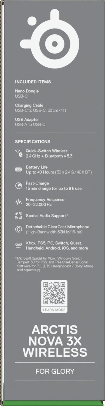 Geјминг слушалки SteelSeries Arctis Nova 3X Wireless, Xbox, безжични, црни
