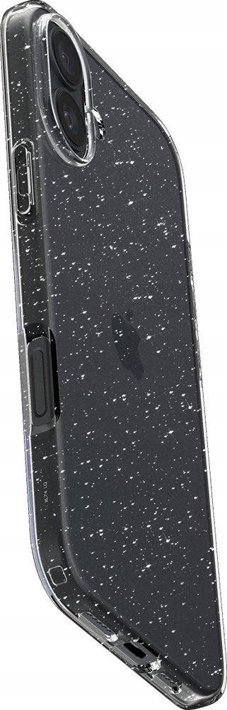 Футрола за телефон Spigen Liquid Crystal Glitter за iPhone 16 Plus, флексибилен TPU, компатибилна со безжично полнење, проѕирна со сјај