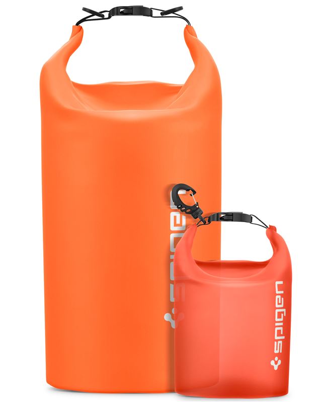 Set i çantave Spigen Aqua Shield WaterProof Dry Bag 20L + 2L A630, portokalli