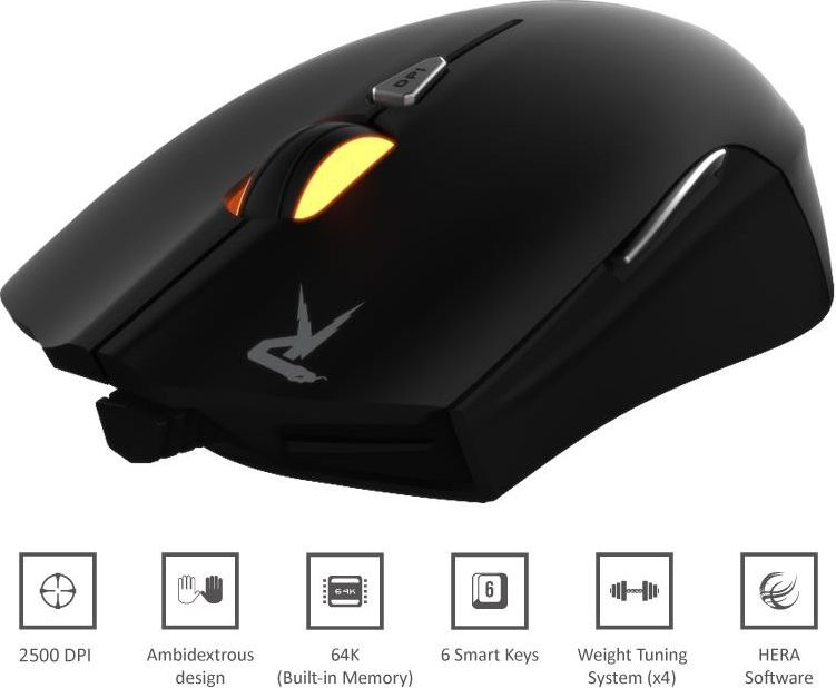 Maus gaming Gamdias Ourea, optik, 2500 DPI, i zi