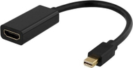 Adapter video Deltaco 00110024, Mini DisplayPort në HDMI, 20cm, i zi