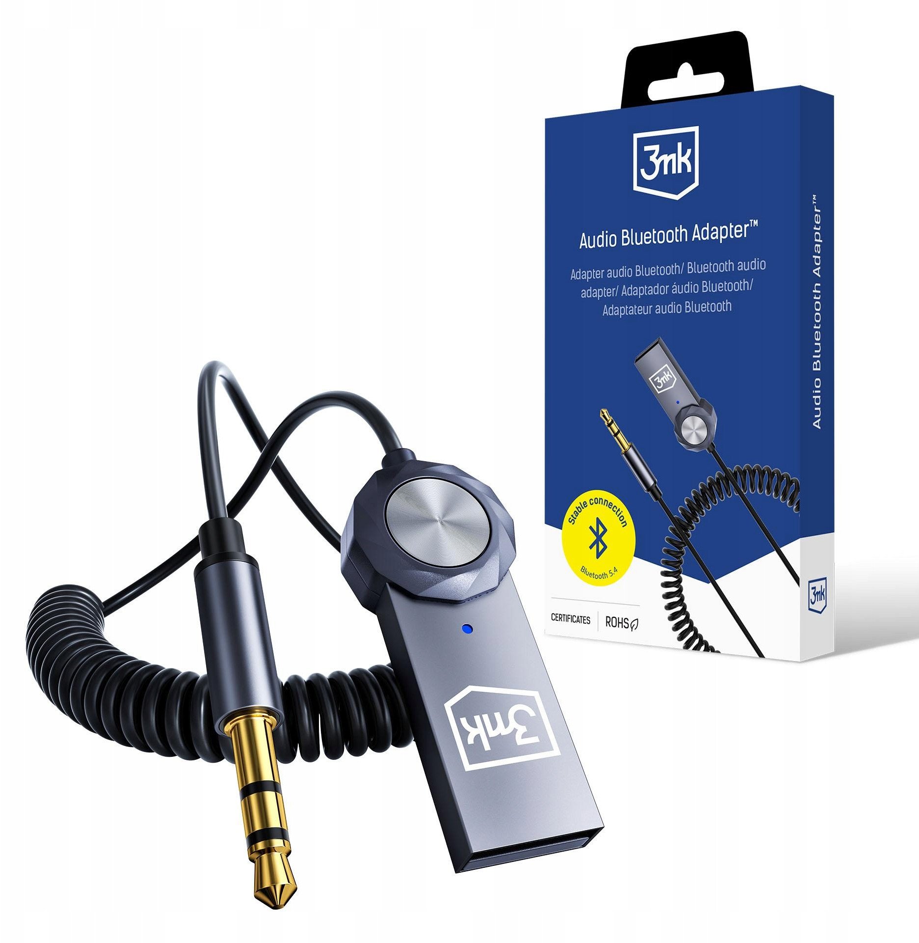 Bluetooth аудио адаптер 3mk, USB, приклучок 3.5 mm, со микрофон