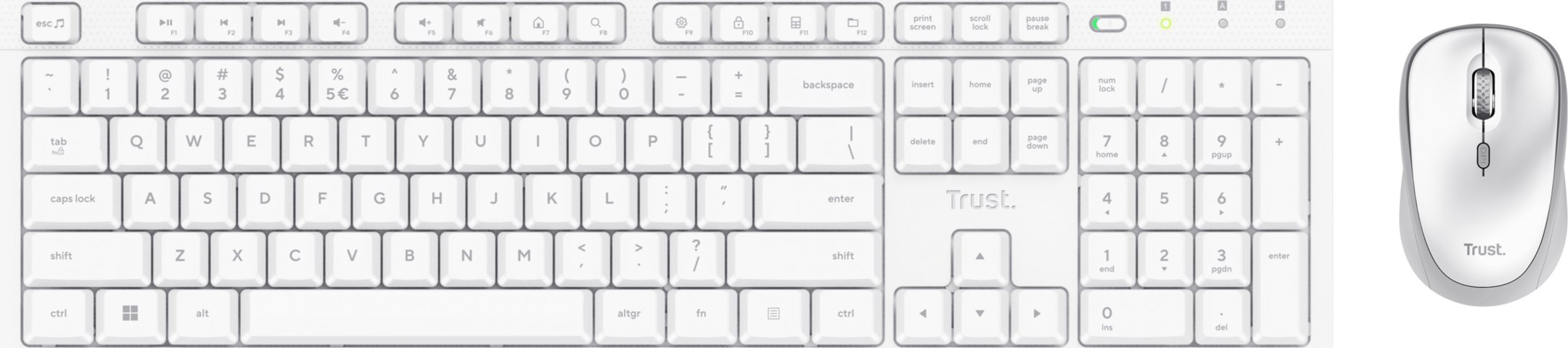 Set tastierë dhe maus Trust Ody II, wireless, për shtëpi dhe zyrë, i zi