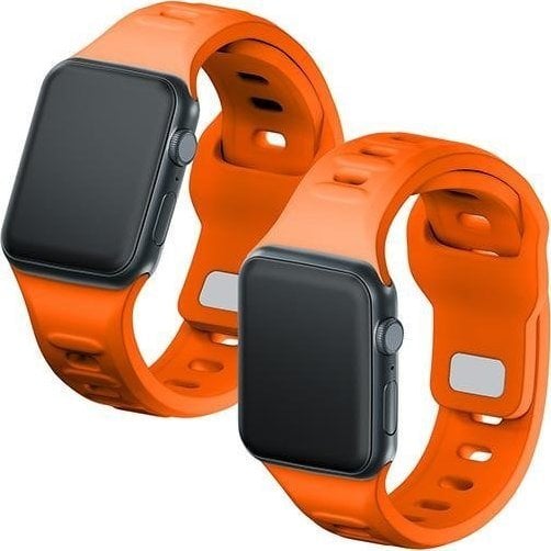 Rrip ore 3mk Silicone Watch Strap për Apple Watch, 38/40/41 mm, portokalli