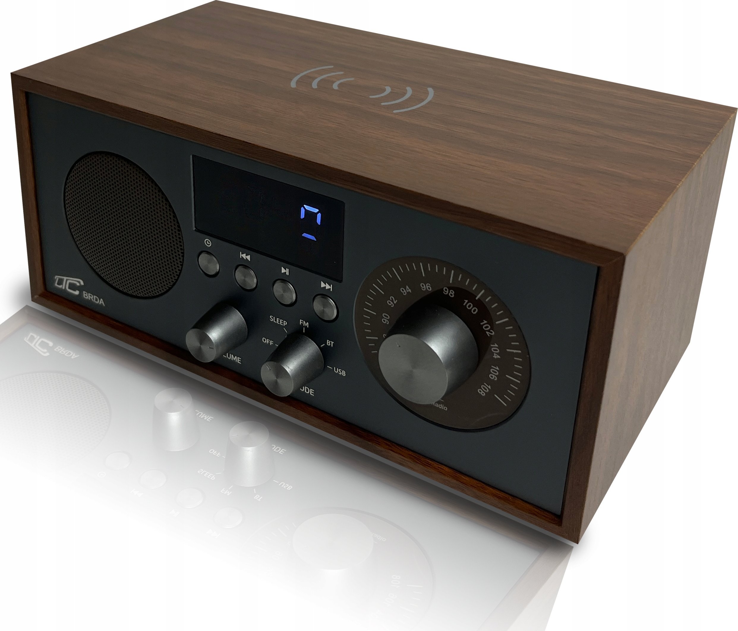 Radio Bluetooth LXLTC511BC, 10W, karikim wireless, kafe e errët grafit