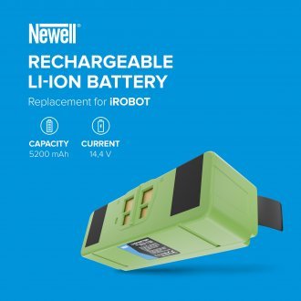 Bateri Newell Replacement për iRobot Roomba Series 600 800 900, 5200 mAh, Li ion