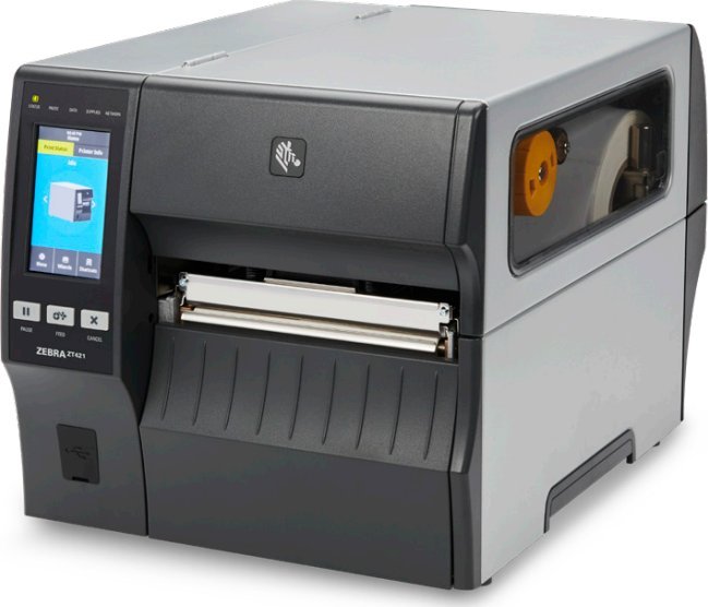 Printer etiketa Zebra ZT421, 203 DPI, industrial, i zi dhe gri