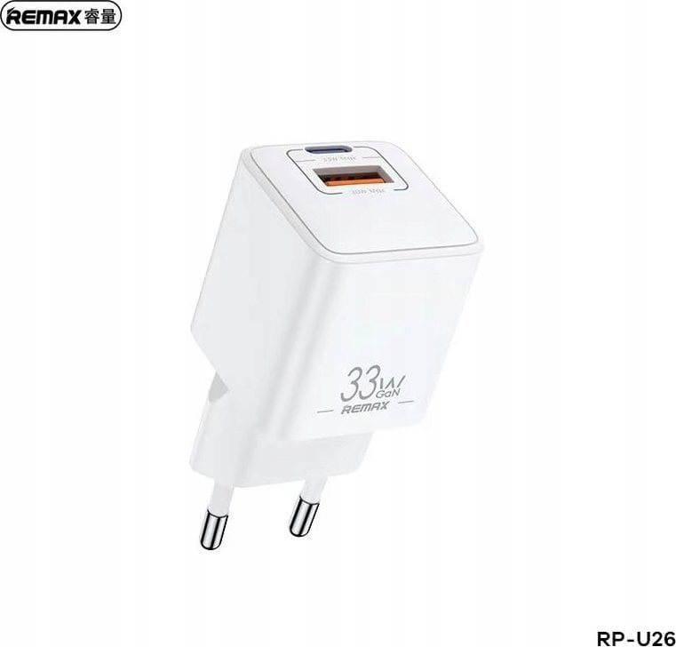 Полнач за ѕид Remax BATT Series RP-U26, 33W, PD QC, бел