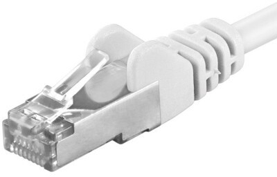 Kabllo Premiumcord Patch CAT6a S-FTP, RJ45-RJ45, AWG 26/7, 0.25m, e bardhë