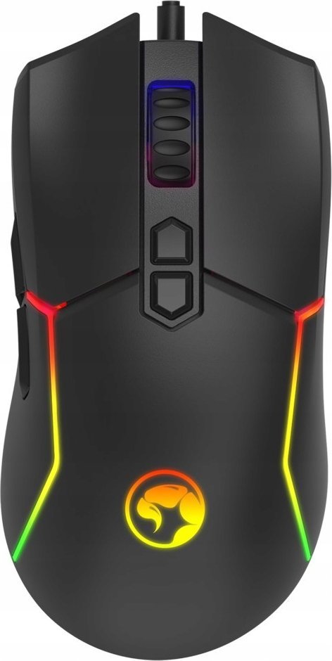 Гејминг глушец Marvo M655, 12000 DPI, 7 копчиња, со RGB осветлување, со USB кабел, црн